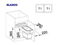 MEDIDAS SISTEMA CUBOS RECICLAJE SINGOLO BLANCO